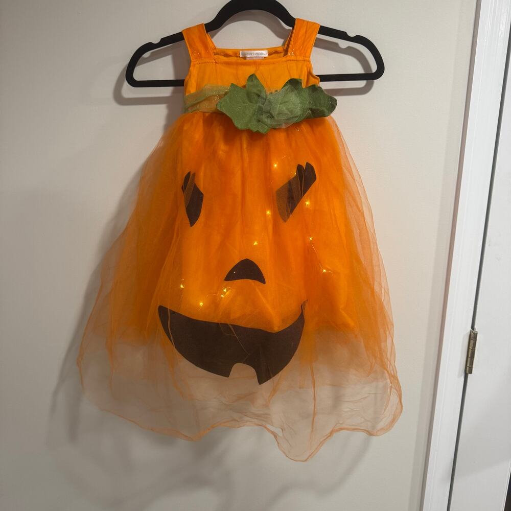 Pottery Barn Kids Light-Up Pumpkin Tutu Costume Jack O Lantern Toddler Size 3T